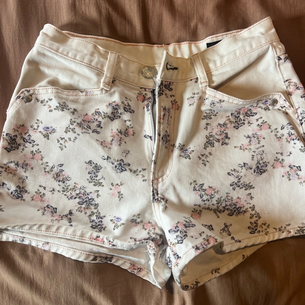 Rag & Bone White and Pink Jean Shorts